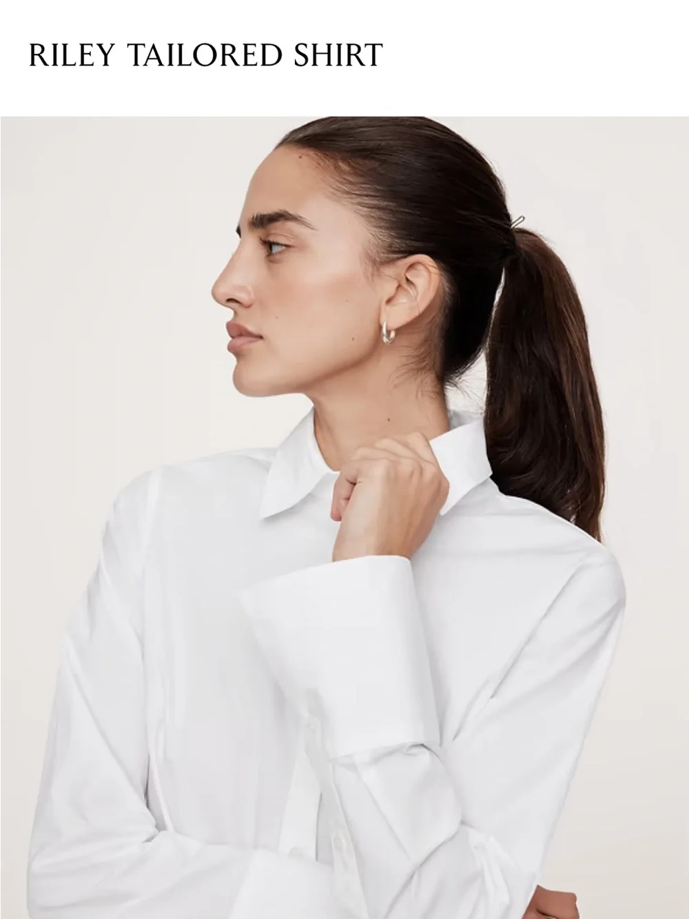 NWT Banana Republic White Long-Sleeve Button-Up Shirt